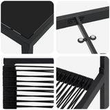 vidaXL Tuin Eettafel Set 3 pcs Zwart Gepoedercoat staal