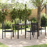 vidaXL Tuin Eettafel Set 3 pcs Zwart Gepoedercoat staal