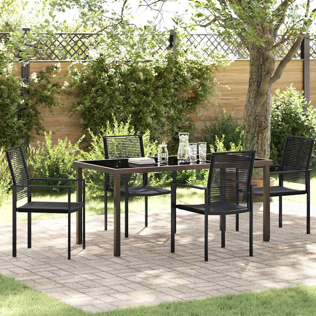 vidaXL Tuin Eettafel Set 3 pcs Zwart Gepoedercoat staal