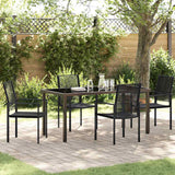 vidaXL Tuin Eettafel Set 3 pcs Zwart Gepoedercoat staal