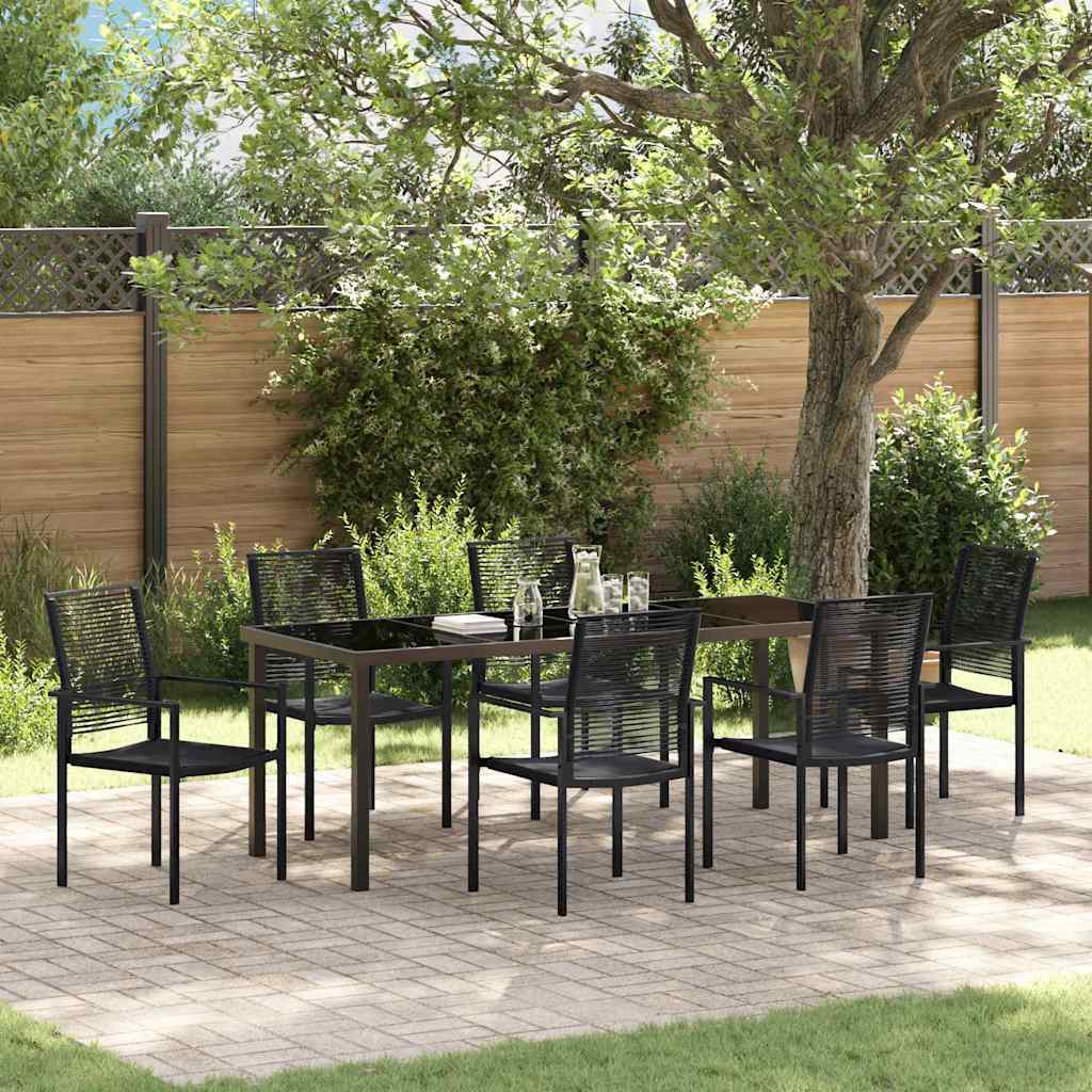 vidaXL Tuin Eettafel Set 3 pcs Zwart Gepoedercoat staal