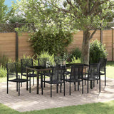 vidaXL Tuin Eettafel Set 3 pcs Zwart Gepoedercoat staal