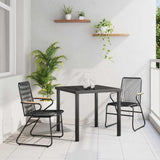 vidaXL Tuin Eettafel Set 3 pcs Zwart Gepoedercoat staal