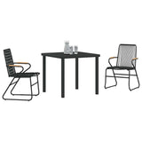 vidaXL Tuin Eettafel Set 3 pcs Zwart Gepoedercoat staal