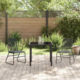 vidaXL Tuin Eettafel Set 3 pcs Zwart Gepoedercoat staal