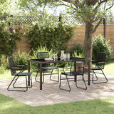 vidaXL Tuin Eettafel Set 3 pcs Zwart Gepoedercoat staal