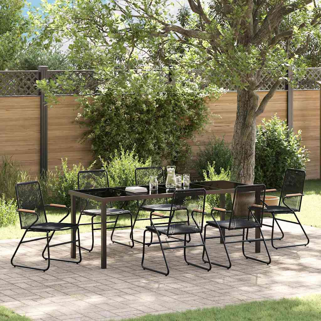 vidaXL Tuin Eettafel Set 3 pcs Zwart Gepoedercoat staal