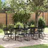 vidaXL Tuin Eettafel Set 3 pcs Zwart Gepoedercoat staal