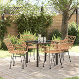 vidaXL Garden Dining Set 3 pcs Brown Powder-Coated Steel