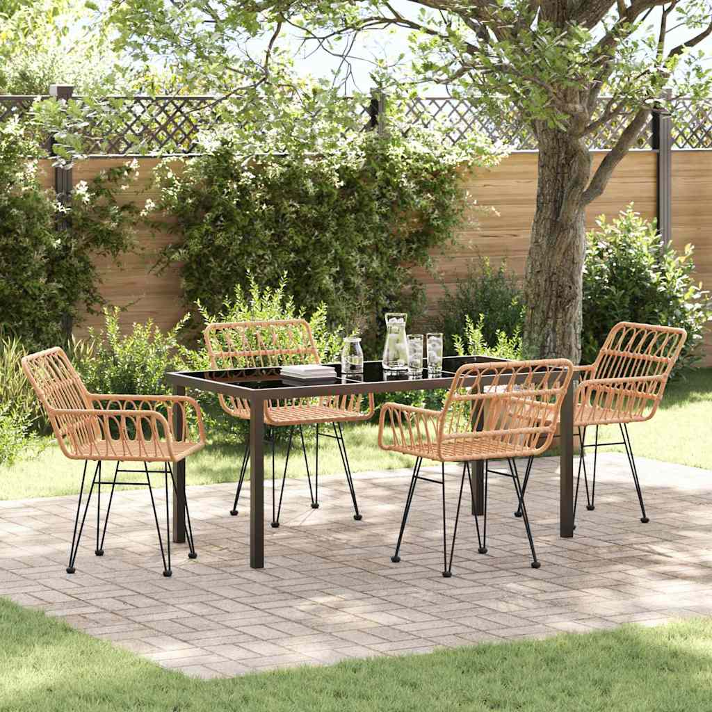 vidaXL Garden Dining Set 3 pcs Brown Powder-Coated Steel