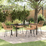 vidaXL Garden Dining Set 3 pcs Brown Powder-Coated Steel