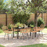vidaXL Garden Dining Set 3 pcs Brown Powder-Coated Steel