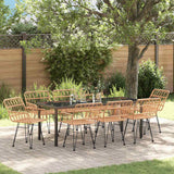 vidaXL Garden Dining Set 3 pcs Brown Powder-Coated Steel