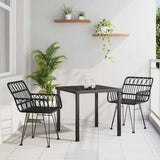 vidaXL Garden Dining Set 3 pcs Brown Powder-Coated Steel