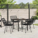 vidaXL Garden Dining Set 3 pcs Brown Powder-Coated Steel