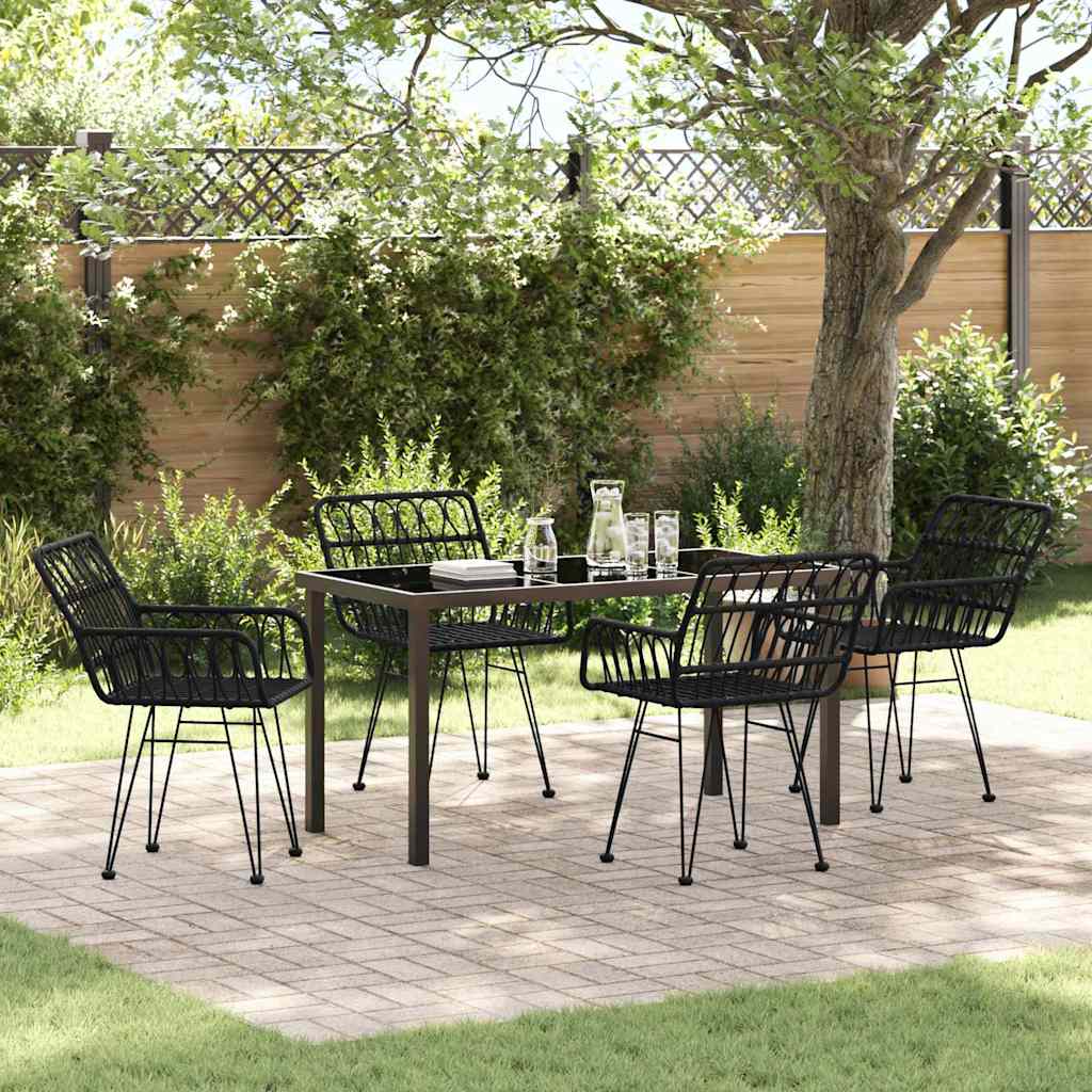 vidaXL Garden Dining Set 3 pcs Brown Powder-Coated Steel