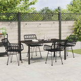 vidaXL Garden Dining Set 3 pcs Brown Powder-Coated Steel