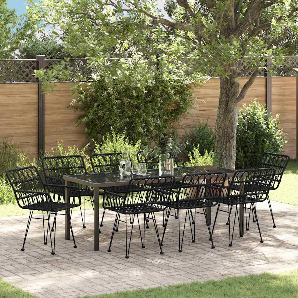 vidaXL Garden Dining Set 3 pcs Brown Powder-Coated Steel