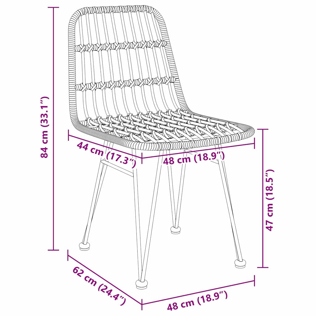 vidaXL Garden Dining Set 3 pcs Brown Powder-Coated Steel