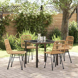 vidaXL Garden Dining Set 3 pcs Brown Powder-Coated Steel