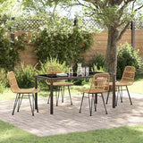 vidaXL Garden Dining Set 3 pcs Brown Powder-Coated Steel