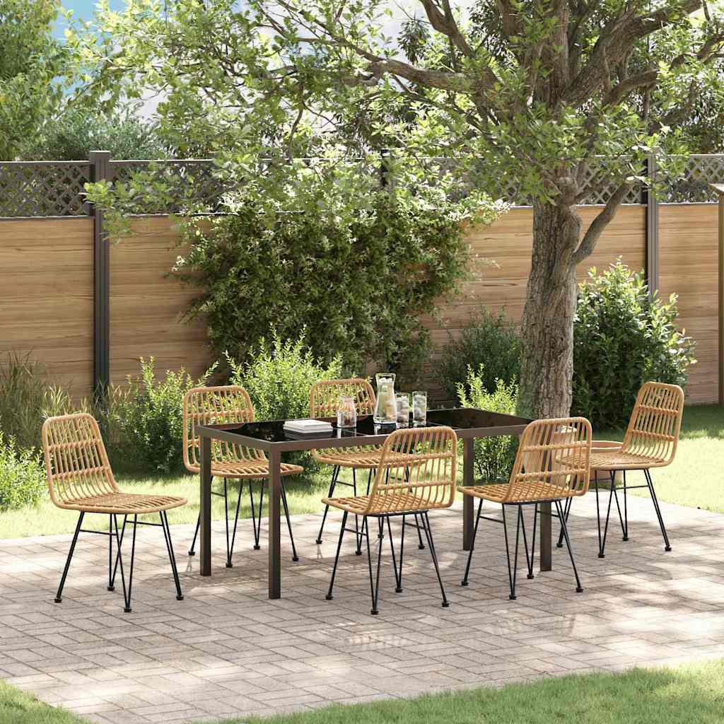 vidaXL Garden Dining Set 3 pcs Brown Powder-Coated Steel