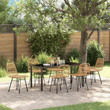 vidaXL Garden Dining Set 3 pcs Brown Powder-Coated Steel