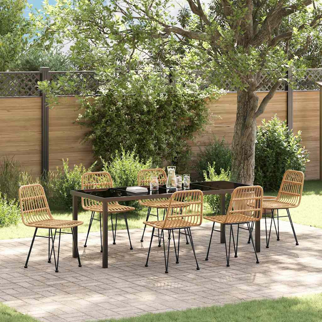 vidaXL Garden Dining Set 3 pcs Brown Powder-Coated Steel
