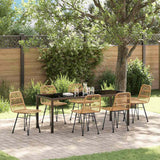 vidaXL Garden Dining Set 3 pcs Brown Powder-Coated Steel