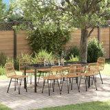 vidaXL Garden Dining Set 3 pcs Brown Powder-Coated Steel