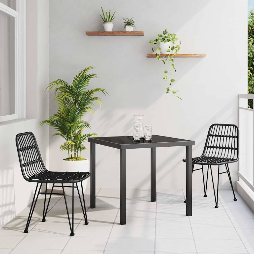 vidaXL Garden Dining Set 3 pcs Brown Powder-Coated Steel