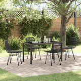 vidaXL Garden Dining Set 3 pcs Brown Powder-Coated Steel