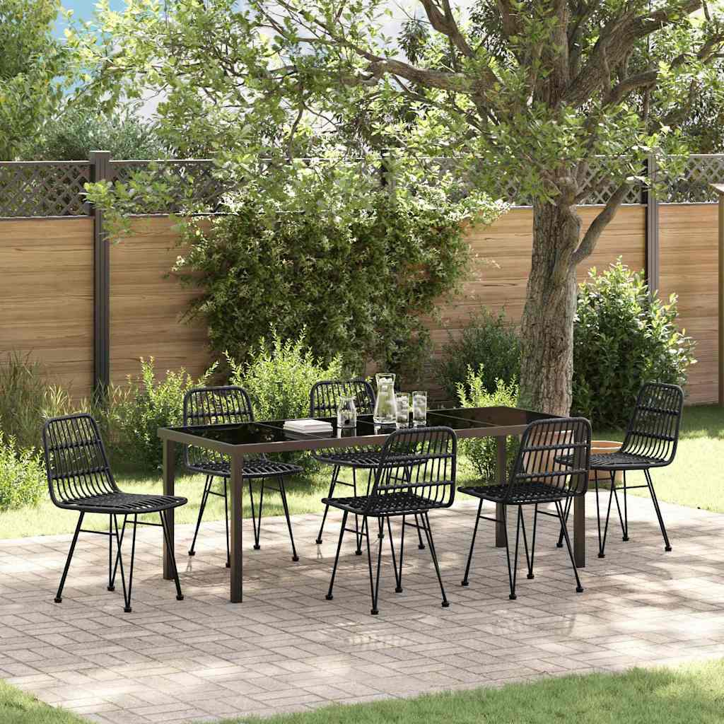 vidaXL Garden Dining Set 3 pcs Brown Powder-Coated Steel