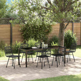 vidaXL Garden Dining Set 3 pcs Brown Powder-Coated Steel