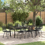 vidaXL Garden Dining Set 3 pcs Brown Powder-Coated Steel