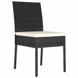 vidaXL Tuin Eettafel Set 3 pcs Zwart Gepoedercoat staal