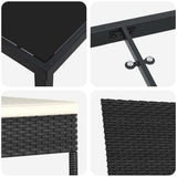 vidaXL Tuin Eettafel Set 3 pcs Zwart Gepoedercoat staal
