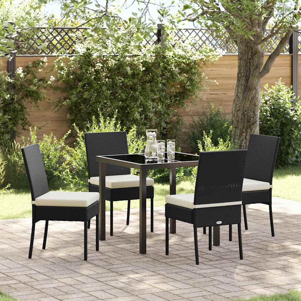 vidaXL Tuin Eettafel Set 3 pcs Zwart Gepoedercoat staal