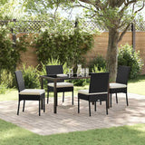 vidaXL Tuin Eettafel Set 3 pcs Zwart Gepoedercoat staal