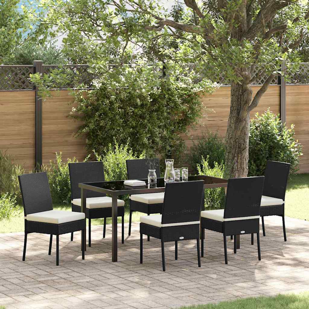 vidaXL Tuin Eettafel Set 3 pcs Zwart Gepoedercoat staal