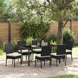 vidaXL Tuin Eettafel Set 3 pcs Zwart Gepoedercoat staal