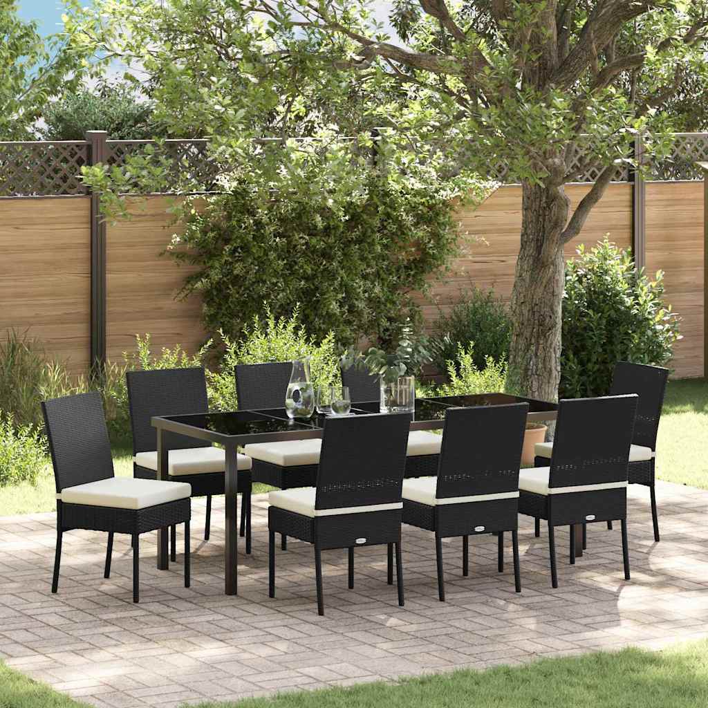 vidaXL Tuin Eettafel Set 3 pcs Zwart Gepoedercoat staal