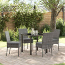 vidaXL Tuin Eettafel Set 3 pcs Zwart Gepoedercoat staal