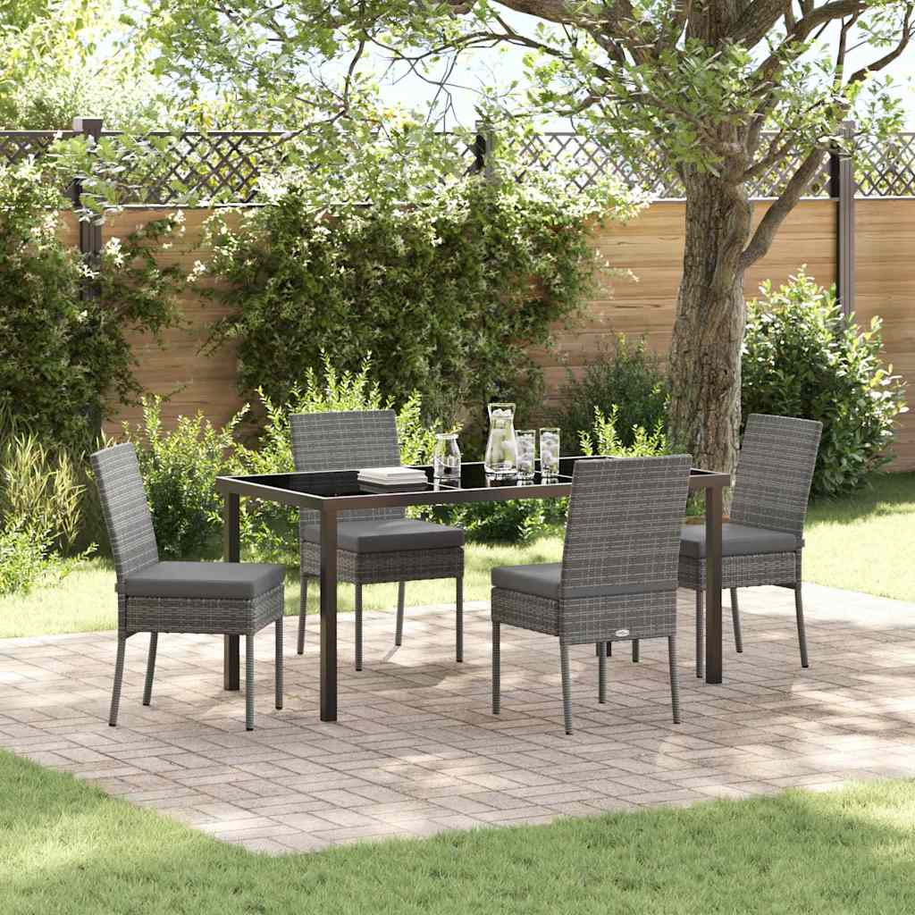 vidaXL Tuin Eettafel Set 3 pcs Zwart Gepoedercoat staal