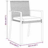 vidaXL Tuin Eettafel Set 3 pcs Zwart Gepoedercoat staal