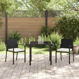 vidaXL Tuin Eettafel Set 3 pcs Zwart Gepoedercoat staal