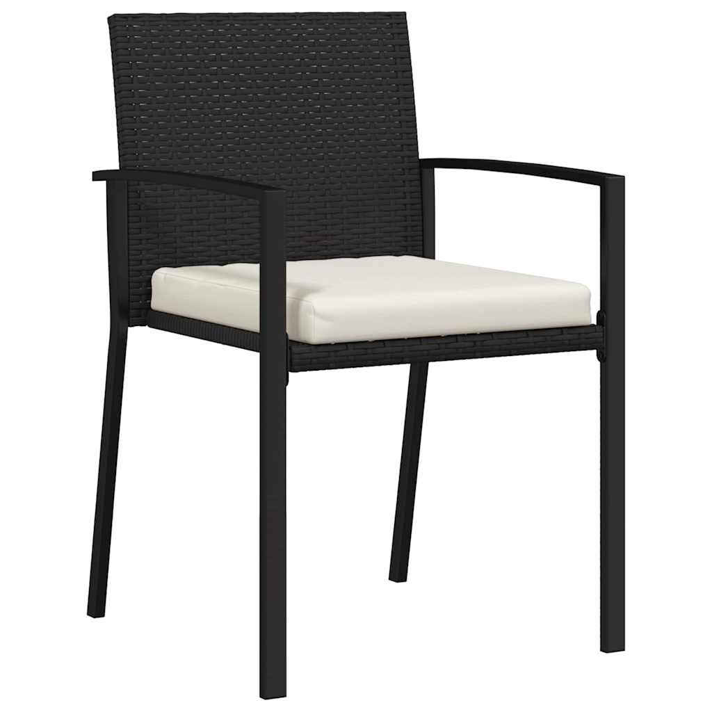 vidaXL Tuin Eettafel Set 3 pcs Zwart Gepoedercoat staal