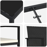 vidaXL Tuin Eettafel Set 3 pcs Zwart Gepoedercoat staal