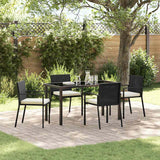 vidaXL Tuin Eettafel Set 3 pcs Zwart Gepoedercoat staal