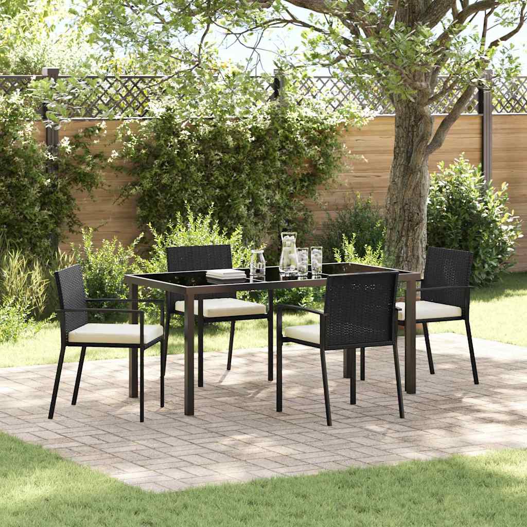 vidaXL Tuin Eettafel Set 3 pcs Zwart Gepoedercoat staal